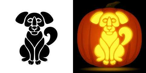 Free dog pumpkin stencil