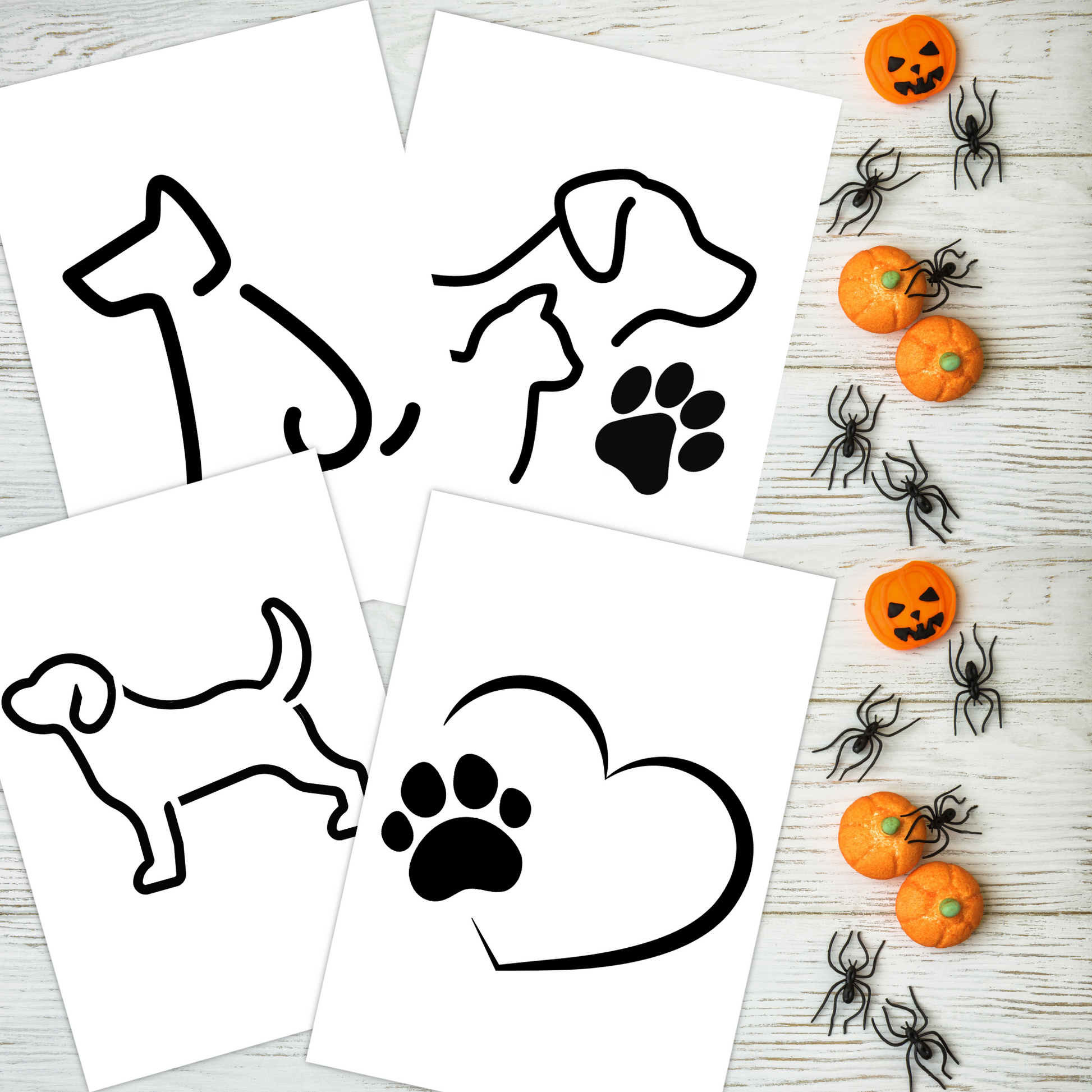 Dog designs printable pumpkin face stencil template set jack