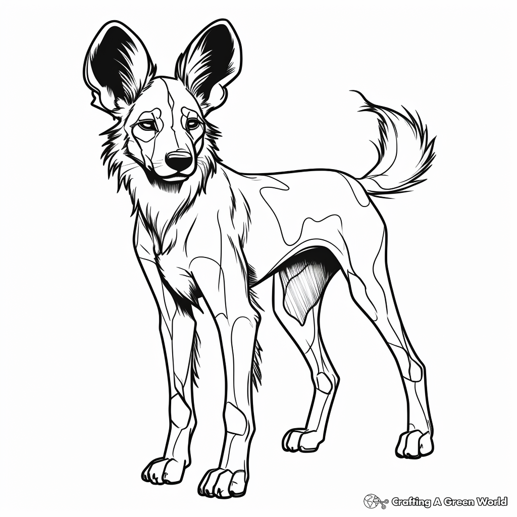 African wild dog coloring pages