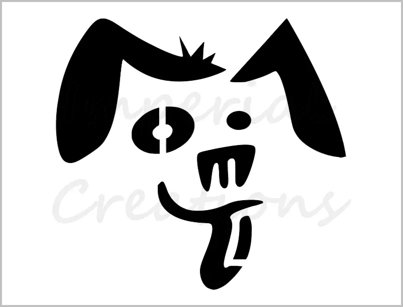 Happy dog face stencil halloween pumpkin carving x reusable sheet s