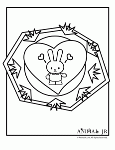 Printable cute animal valentine coloring pages animal jr