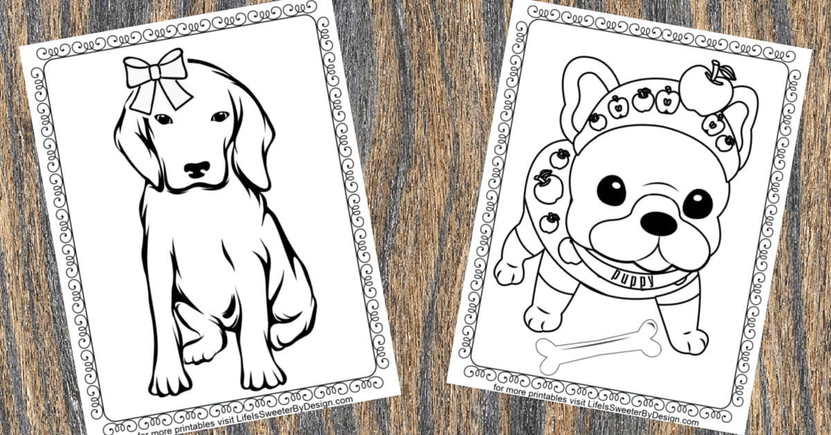 Puppy coloring pages free