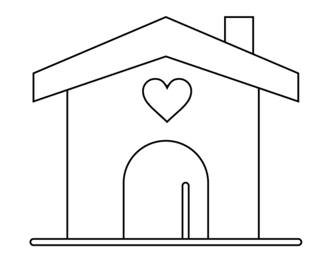 Valentines day house coloring page free printable coloring pages