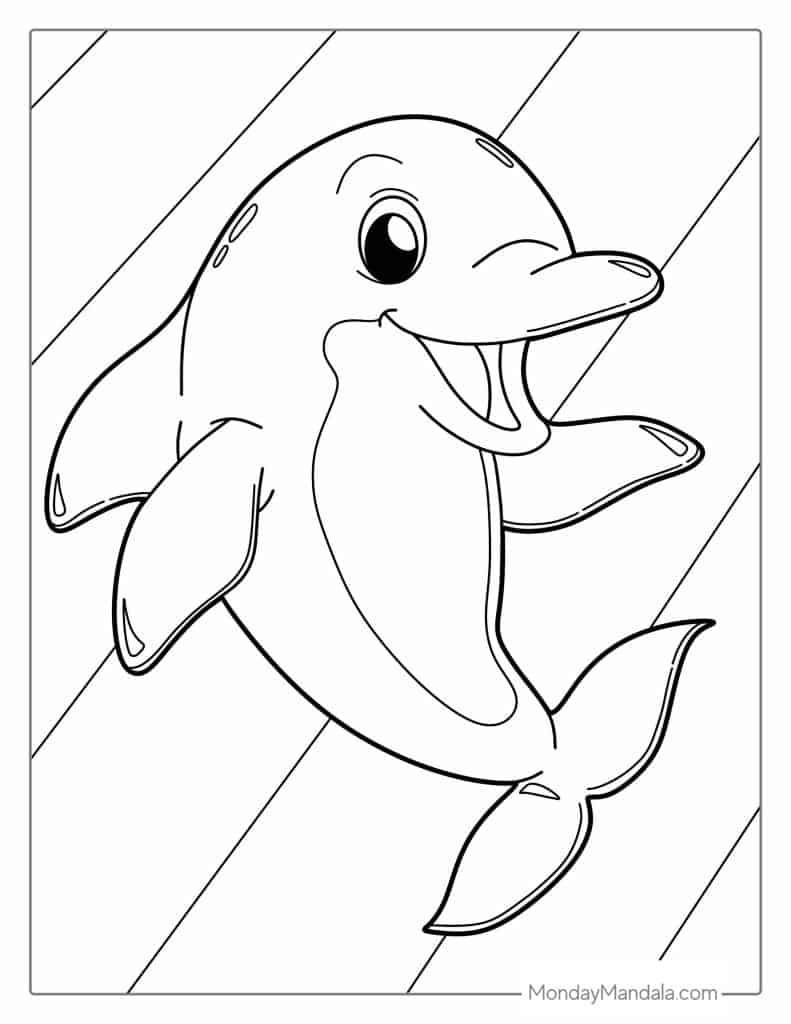 Dolphin coloring pages free pdf printables