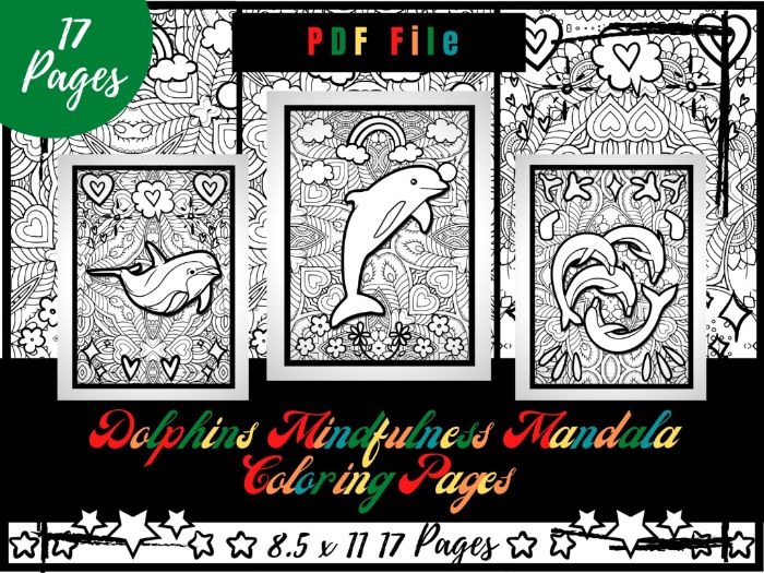 Dolphins mindfulness mandala coloring pages animals coloring printable sheets teaching resources