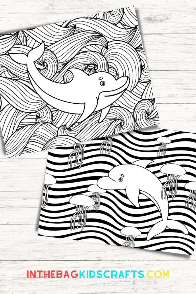 Dolphin coloring pages free printable â in the bag kids crafts