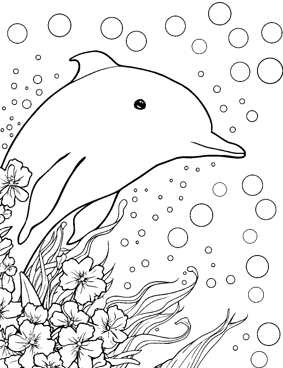 Dolphin coloring pages free printable sheets