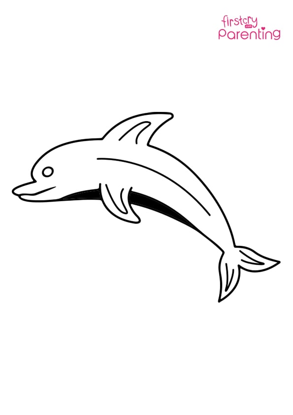 Easy printable dolphins coloring pages for kids