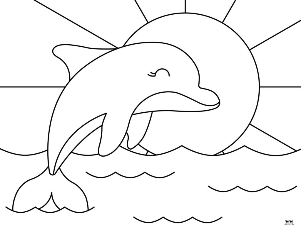 Dolphin coloring pages templates