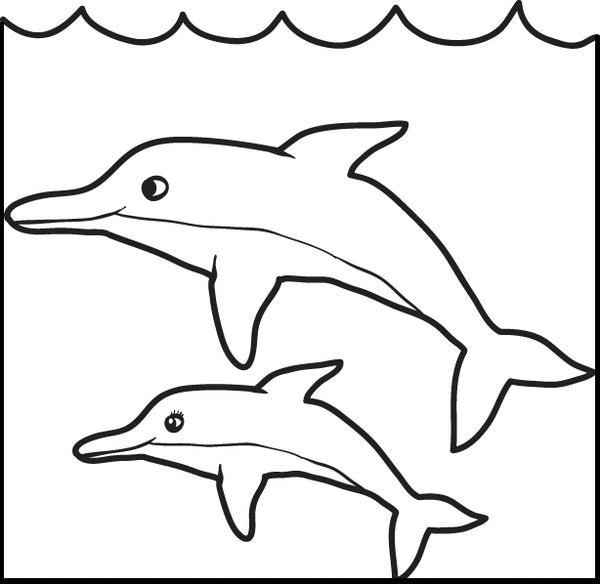 Printable mom and baby dolphin coloring page for kids â