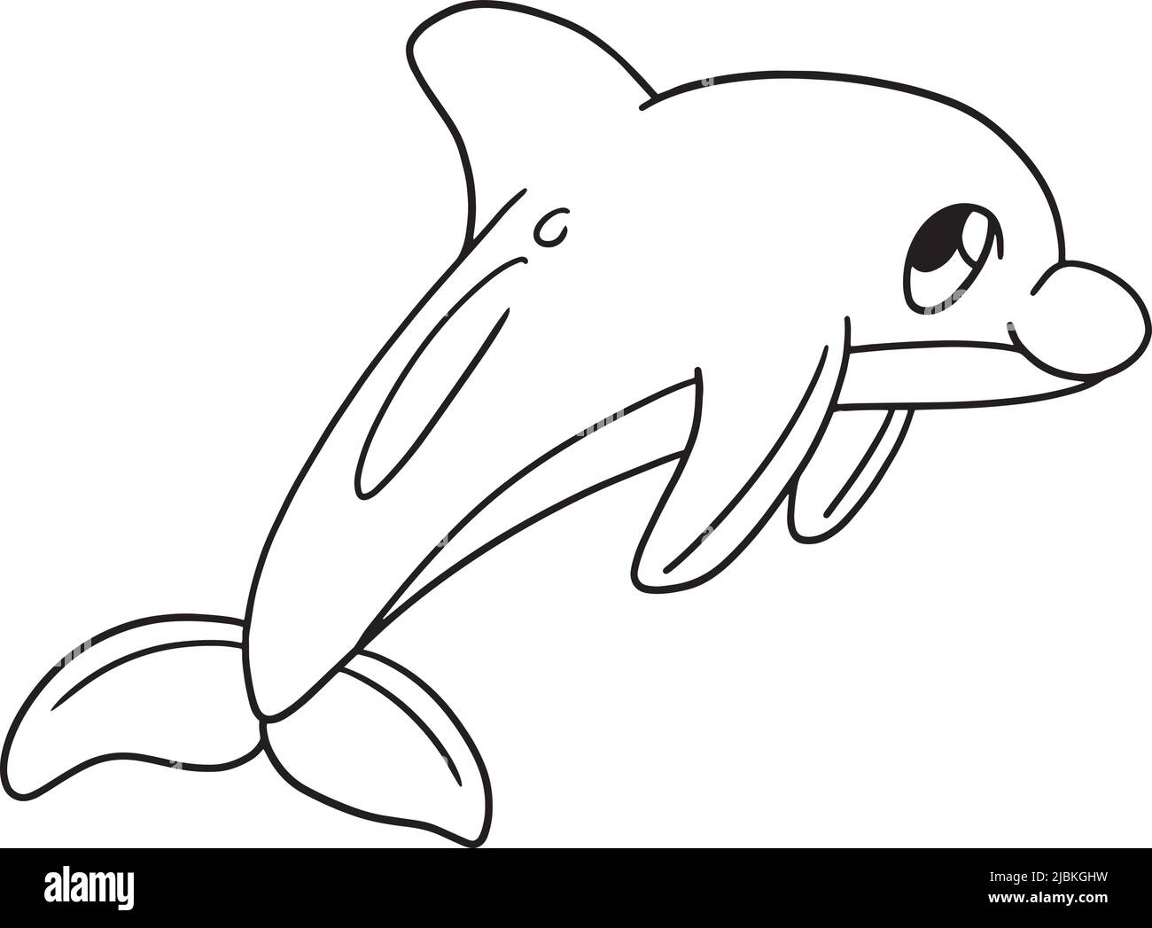 Dolphin coloring book page black and white stock photos images