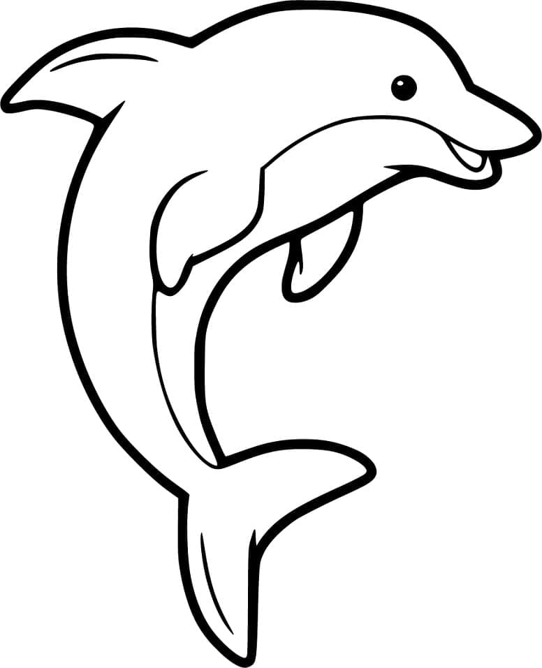 Cute dolphin coloring page