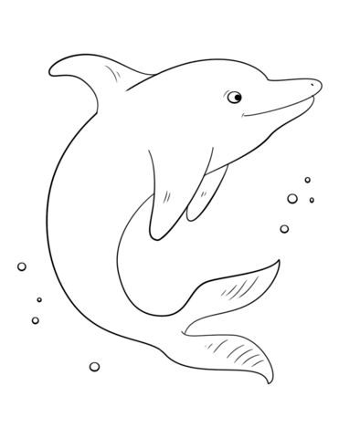 Cute dolphin coloring page free printable coloring pages