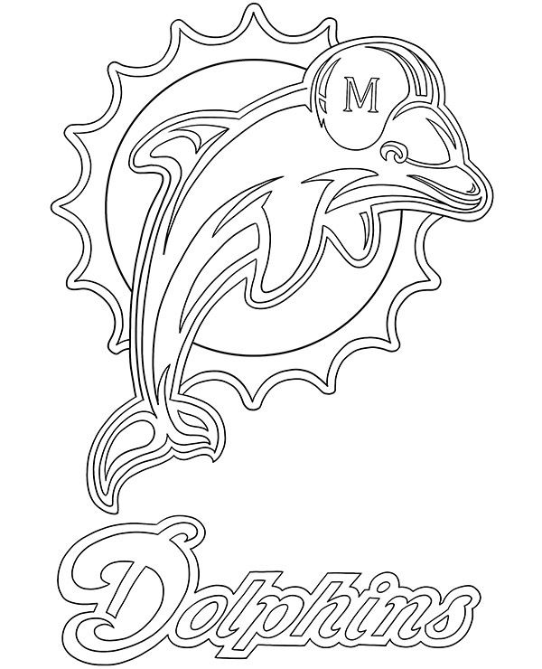 Coloring page logo of miami dolphins nfl