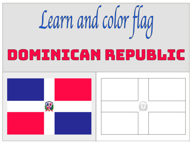 Dominican republic national flag coloring book for education and learning original colors and proportion simply vector illustration from countries flag set stock illustration