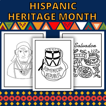 Vibrant vistas printable hispanic heritage month coloring pages made by teachers