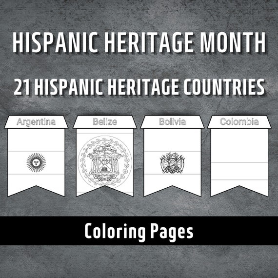 Hispanic heritage month coloring pages hispanic heritage month printable hispanic country flags celebrate hispanic heritage pages