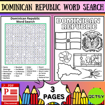 Dominican republic fag coloring page tpt