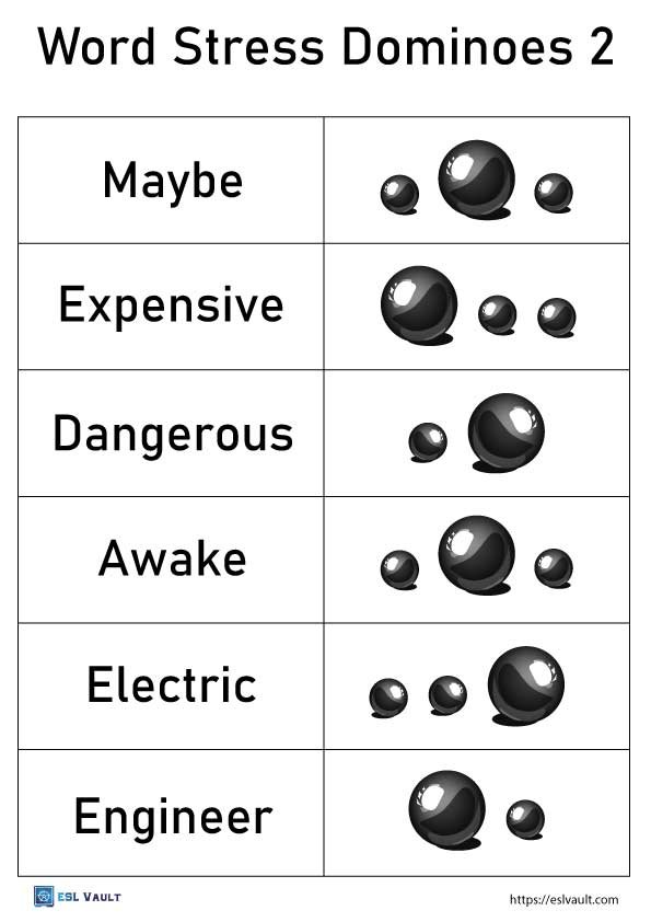 Word stress dominoes