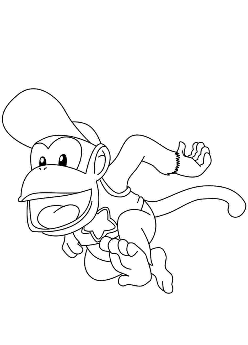 Diddy kong coloring pages printable for free download