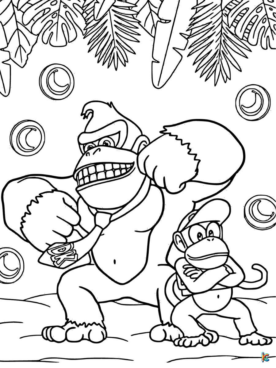 Donkey kong coloring pages â
