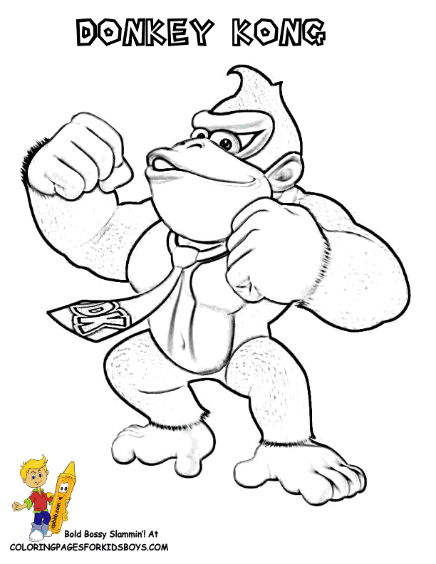 Donkey kong coloring pages printable for free download