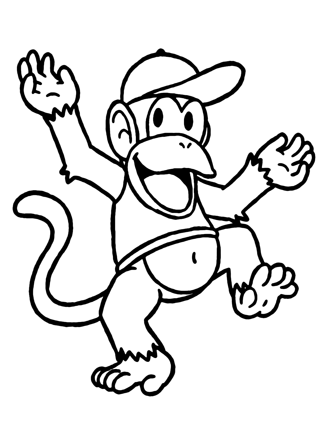 Diddy kong coloring pages printable for free download