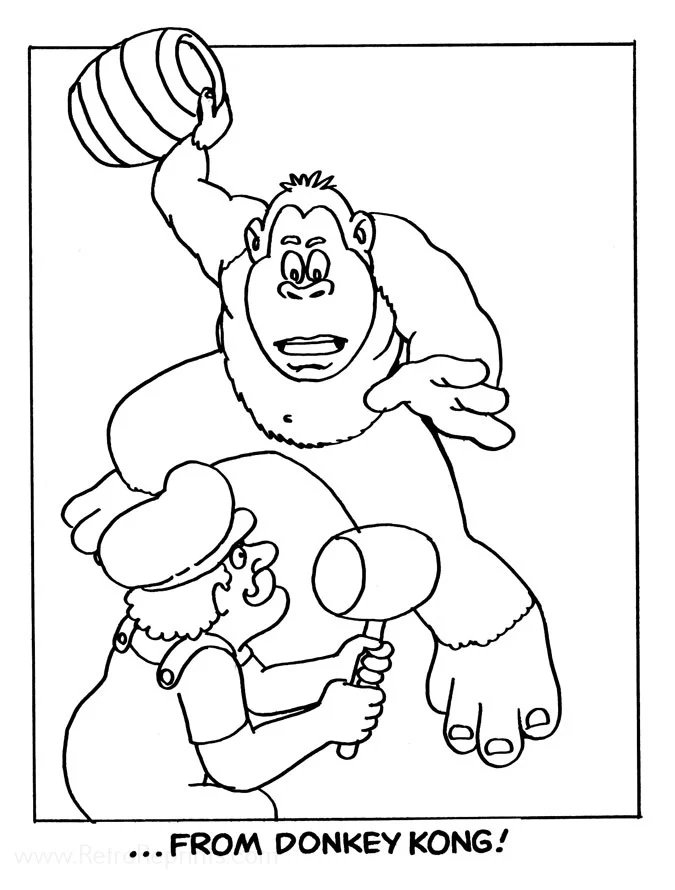 Super mario facts on x donkey kong as he appears in a issue of donkey kong strikes again coloring activity book httpstcomhain x