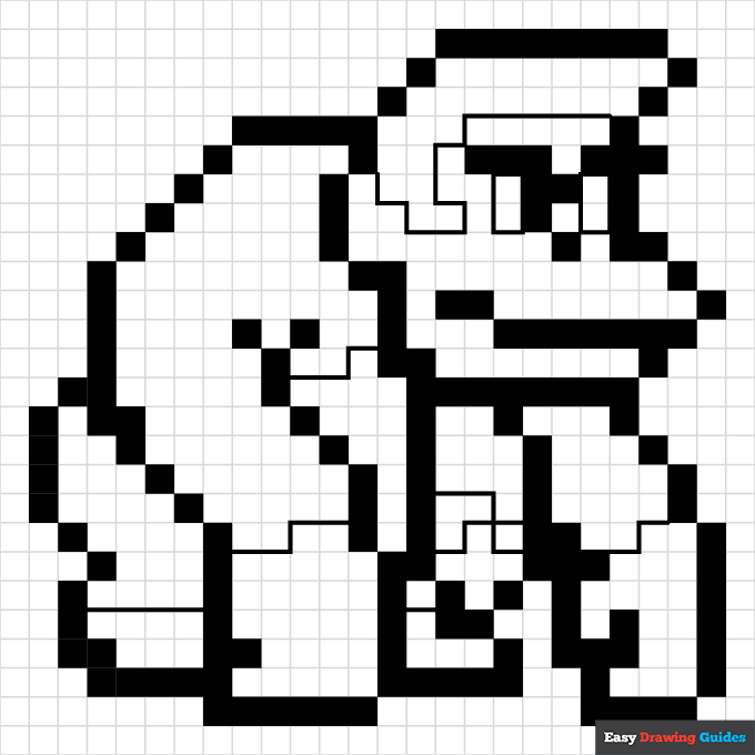 Donkey kong pixel art coloring page easy drawing guides