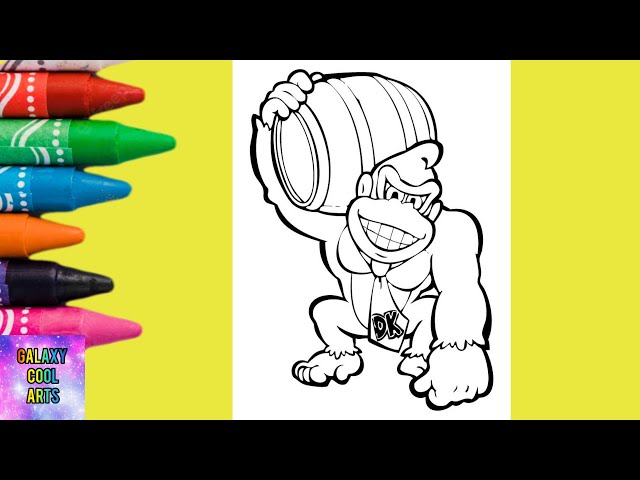 Donkey kong fro super ario bros coloring pages ario peach coloringpages coloring
