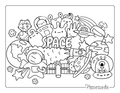 Free cute kawaii coloring pages for kids