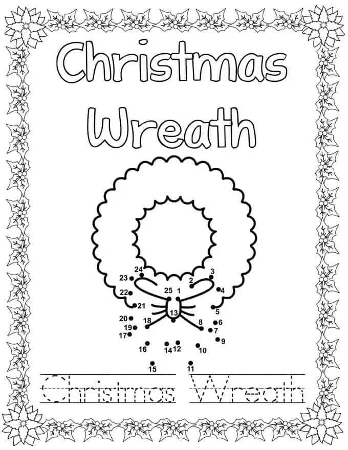 Printable christmas dot to dot coloring book share remember celebrating child home