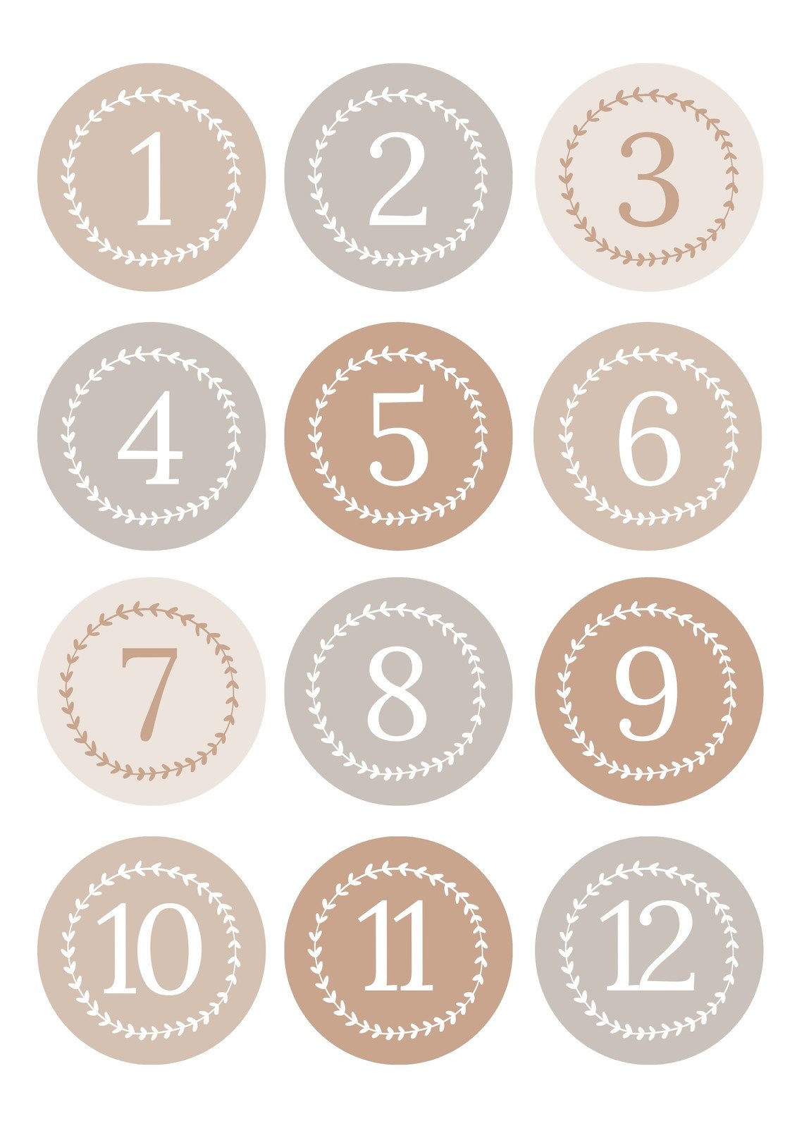 Free and customizable numbers templates