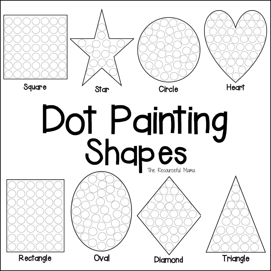 Shapes dot painting free printable