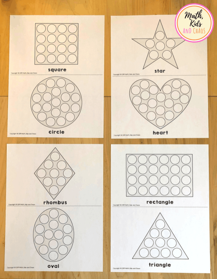 Dot marker shape printables