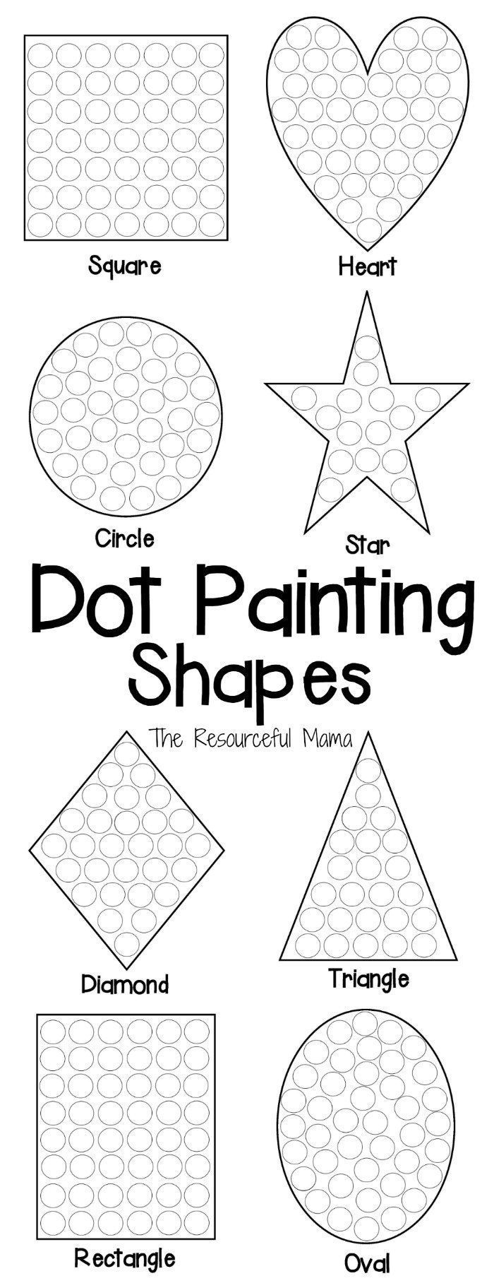 Shapes dot painting free printable shapes preschool preschool do a dot