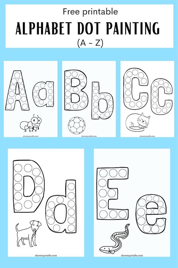 Printable alphabet dot painting worksheets