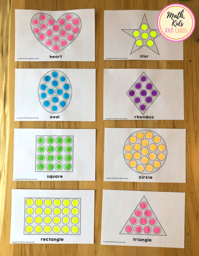 Dot marker shape printables