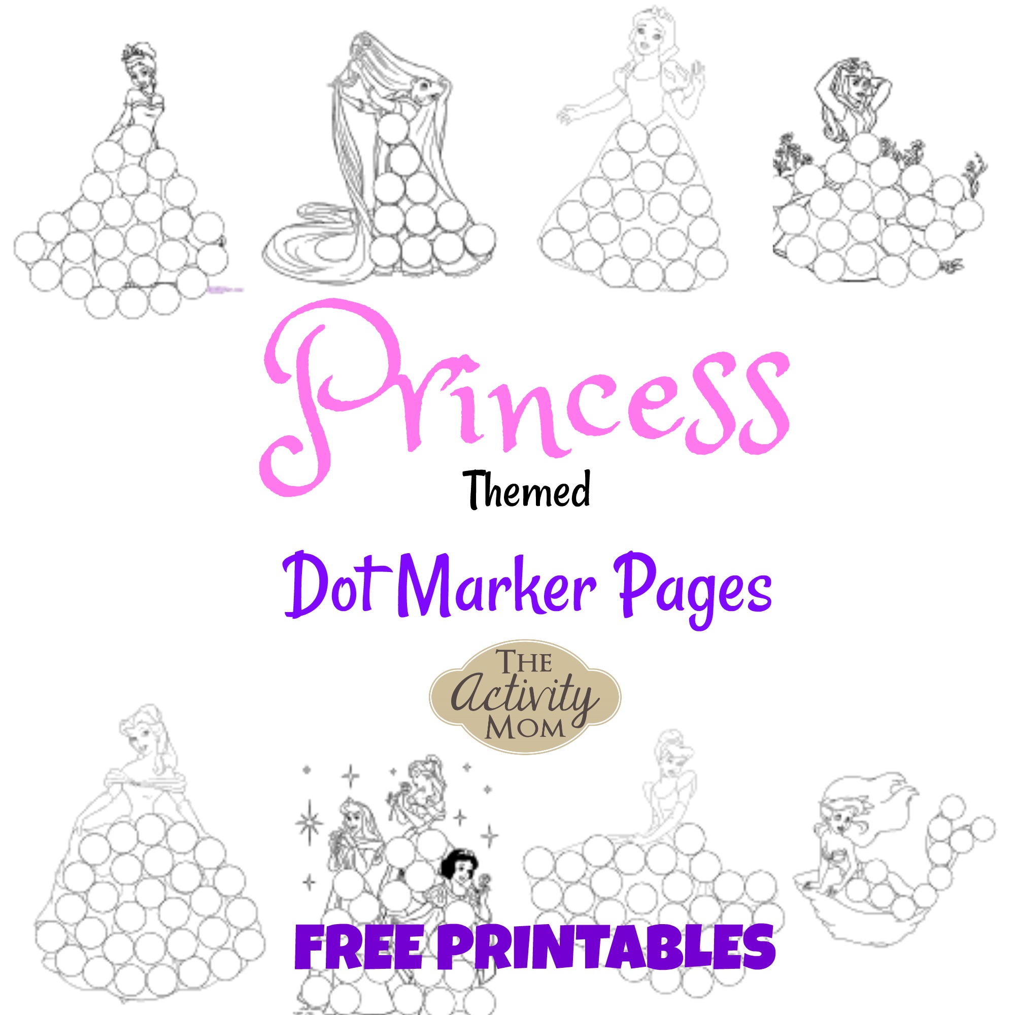 Princess dot marker pages printable