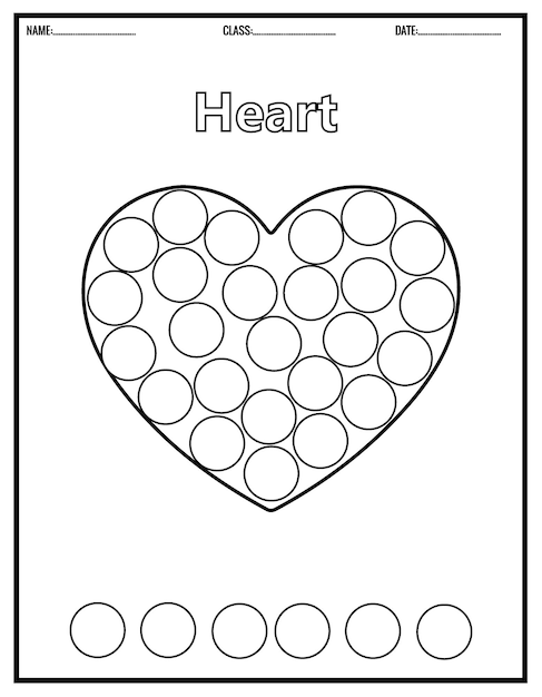 Premium vector color the shapes kids education preschool worksheet dot markers coloring pages