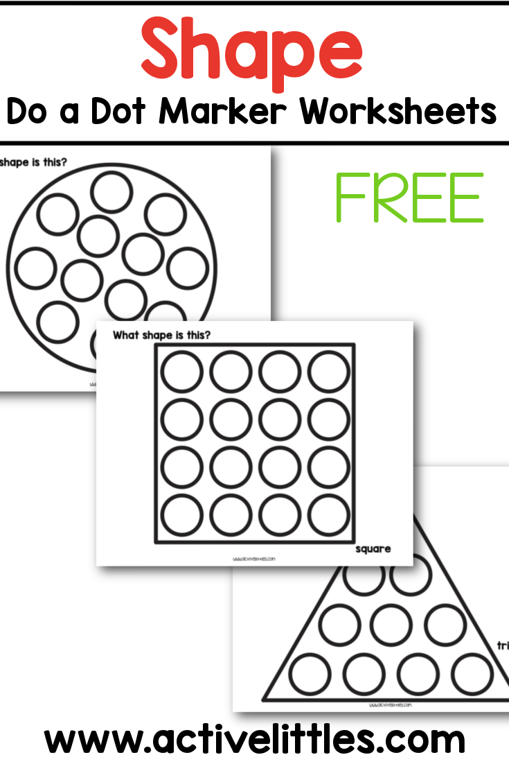 Free printable shape do a dot marker worksheets