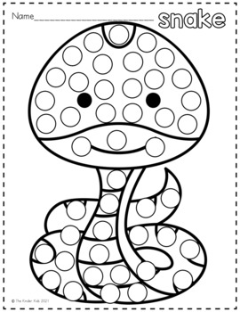 Safari animals dot markers coloring pages by the kinder kids tpt