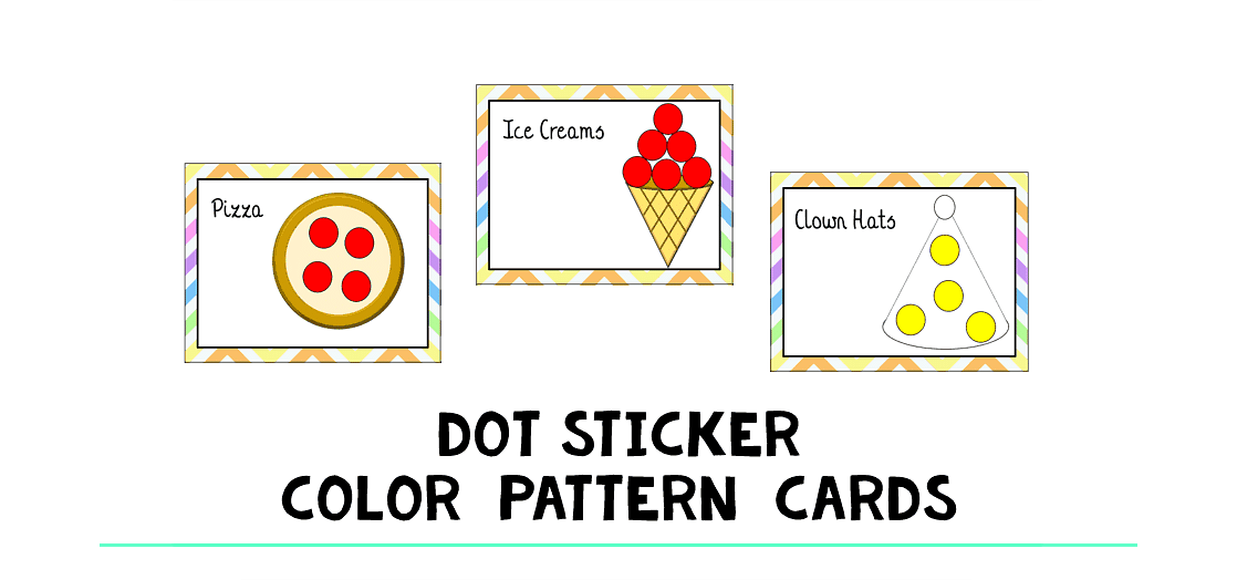 Dot sticker color pattern cards free exciting pattern cards