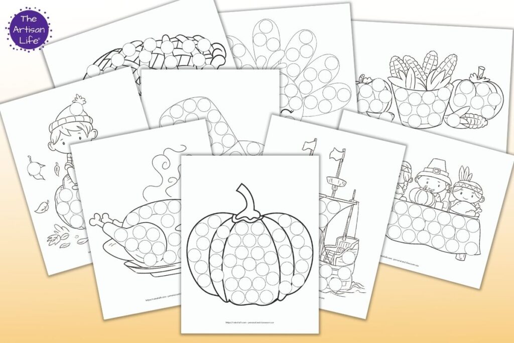 Free thanksgiving dot marker printables to keep your child busy at the dinner table