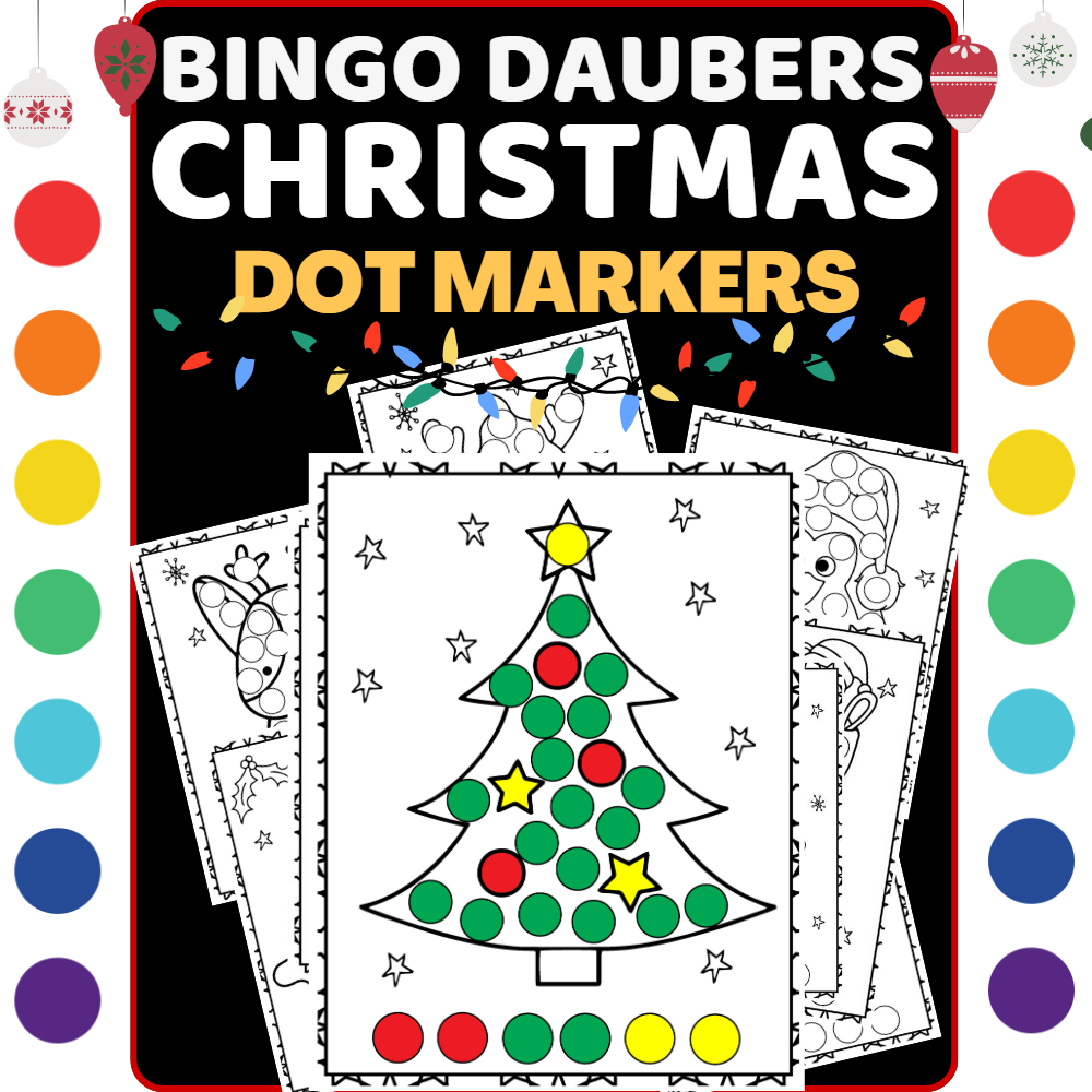 Christmas dot markers bingo dauberswinter coloring pages for new year made by teachers