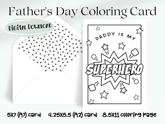 Printable diy fathers day card coloring card for dad from kids fathers day print greeting cards x card x card coloring page