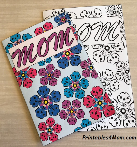 Mothers day coloring page card diy