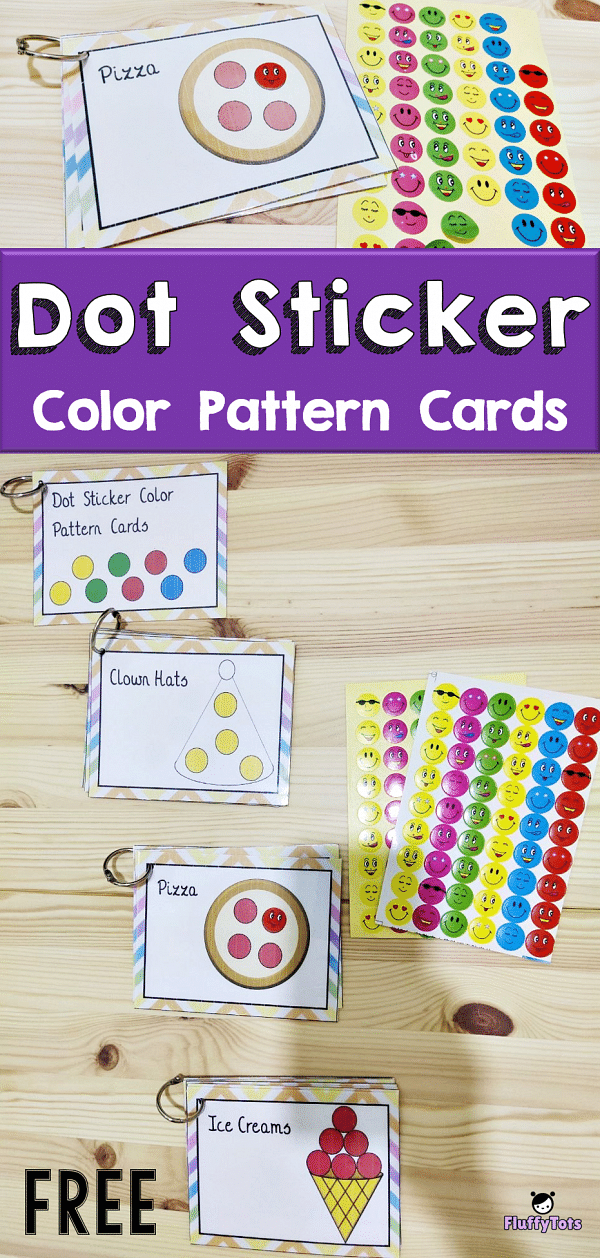 Dot sticker color pattern cards free exciting pattern cards