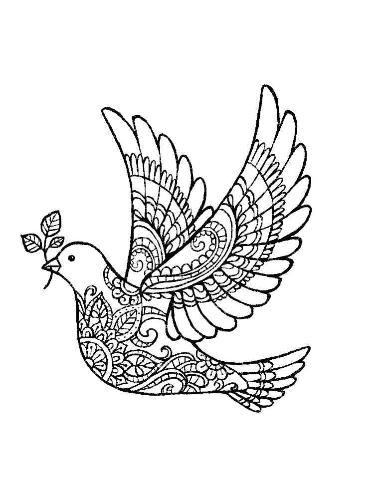 Dove coloring pages for adults