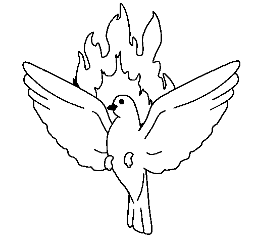 Pentecostal dove coloring page